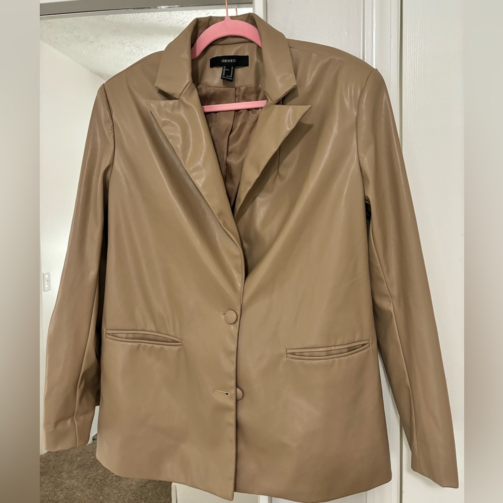 Tan leather Blazor
